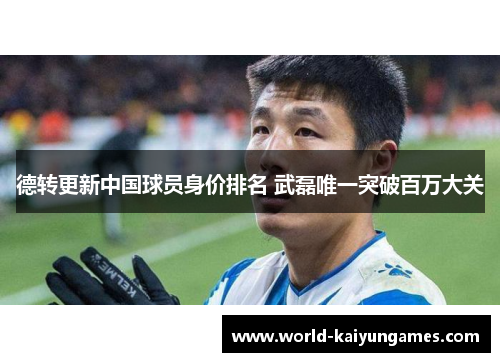 德转更新中国球员身价排名 武磊唯一突破百万大关