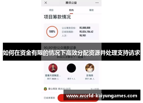 如何在资金有限的情况下高效分配资源并处理支持请求