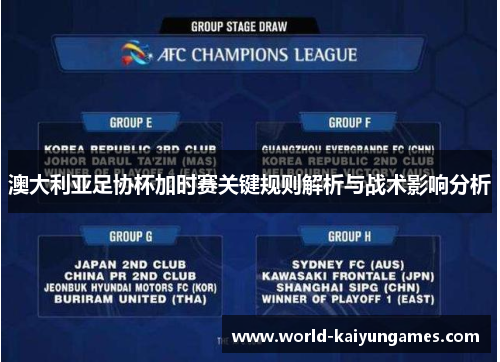 澳大利亚足协杯加时赛关键规则解析与战术影响分析