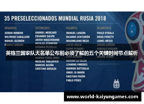 英格兰国家队大名单公布前必须了解的五个关键时间节点解析 英格兰国家队大名单公布前必须了解的五个关键时间节点解析